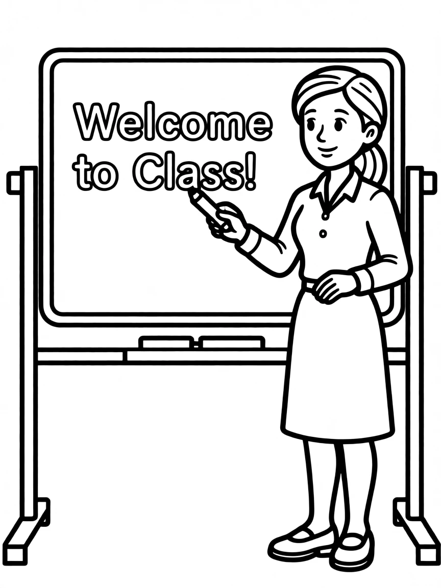 A teacher writing on a whiteboard.