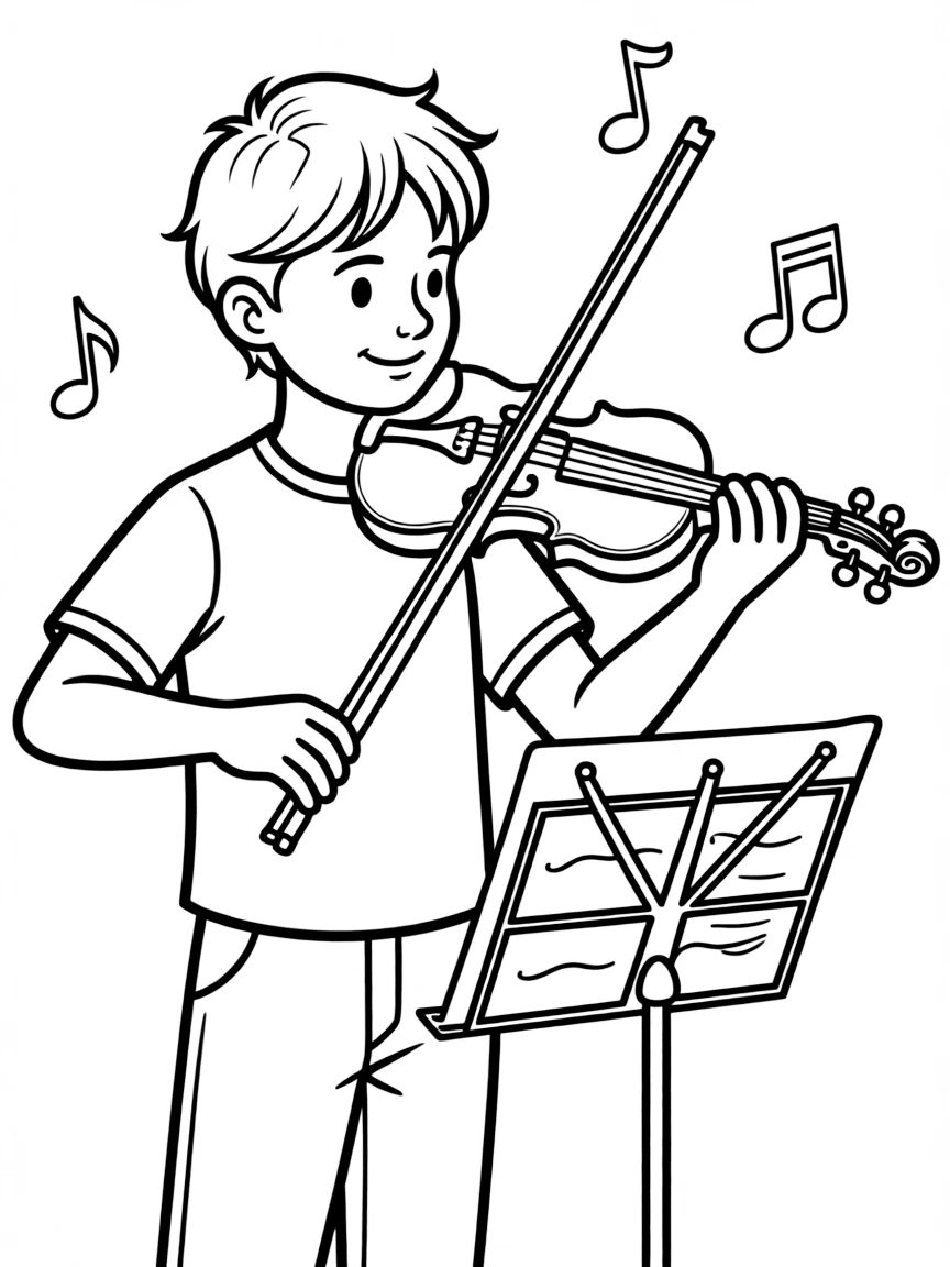 A musician playing a violin.