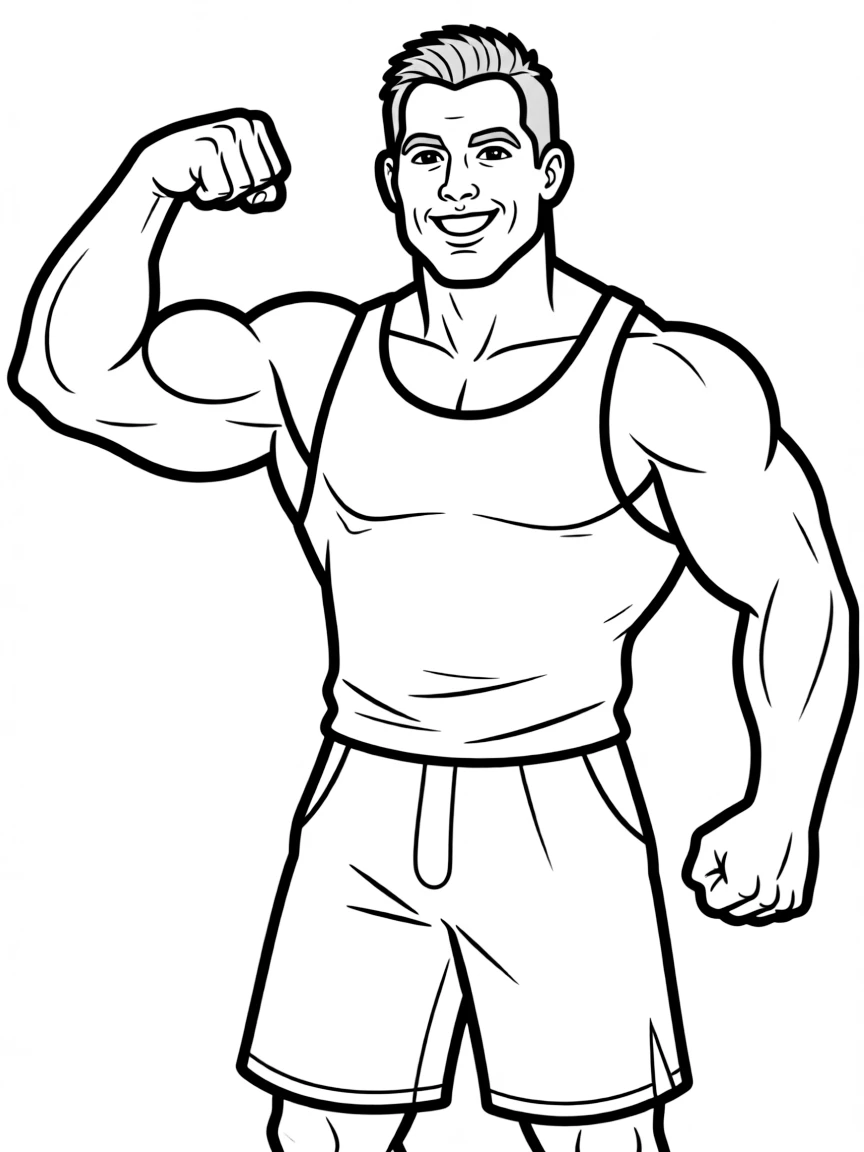Dwayne "The Rock" Johnson flexing a muscle.