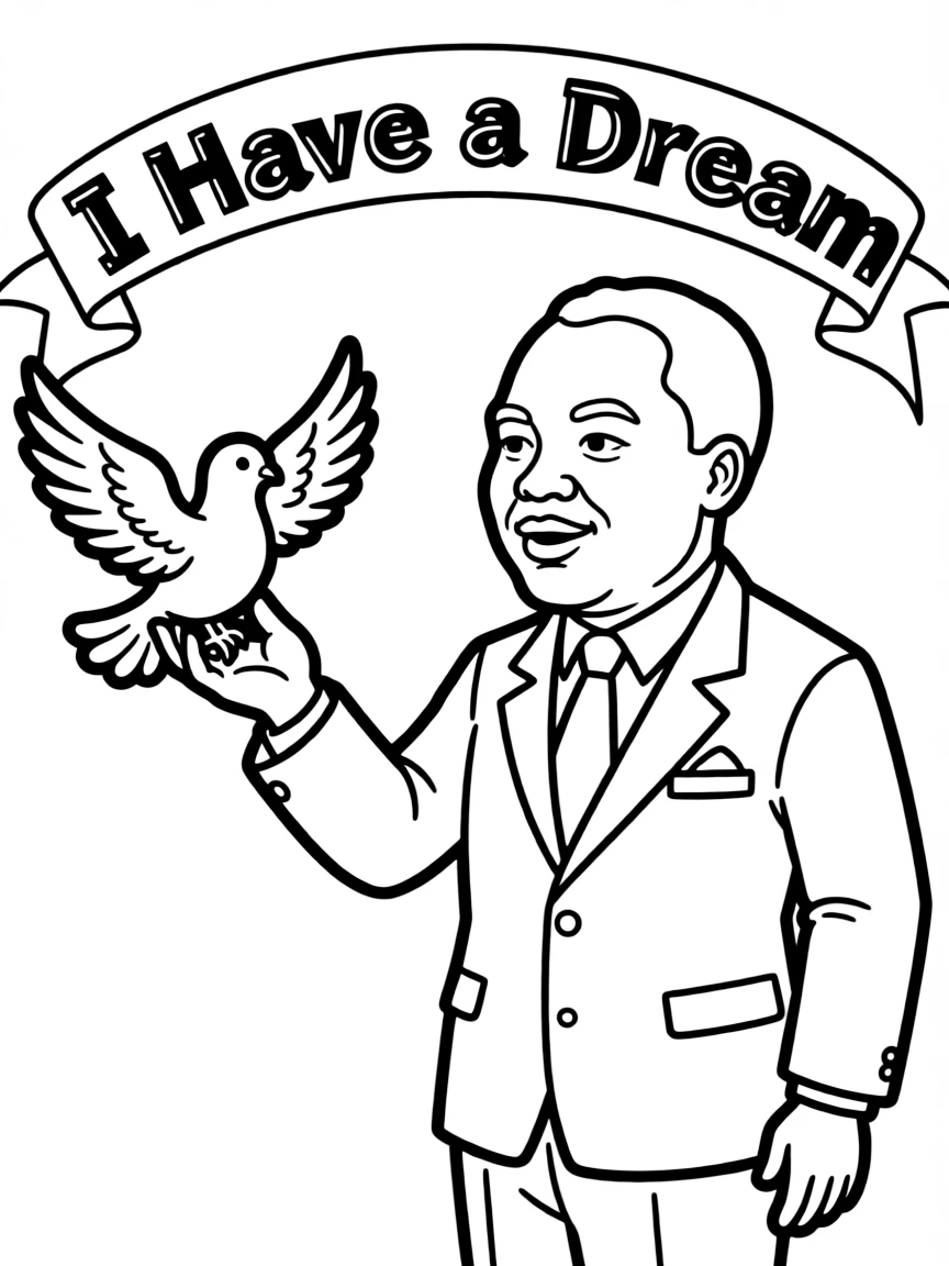 Martin Luther King Jr. with a dove.