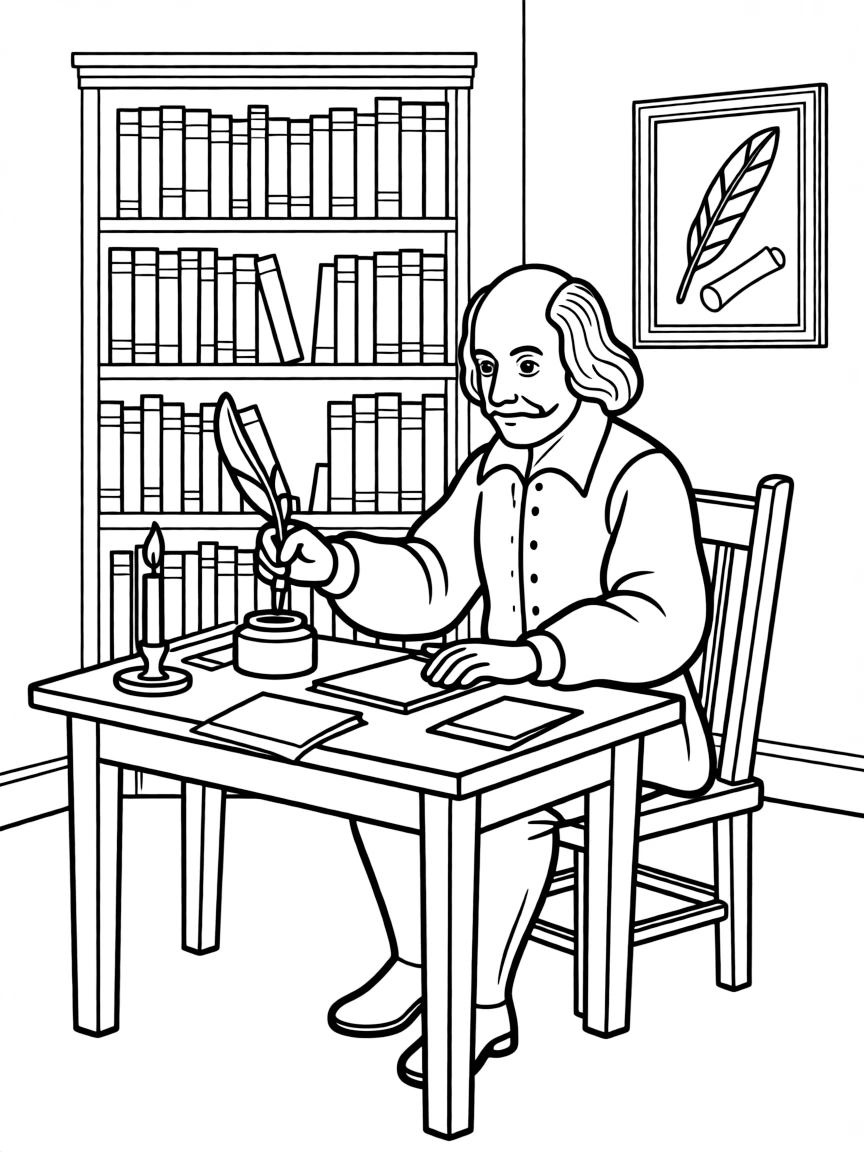 William Shakespeare writing.