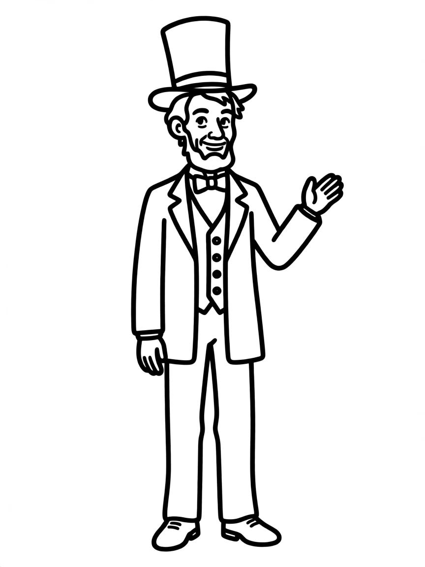 Abraham Lincoln wearing a tall hat.