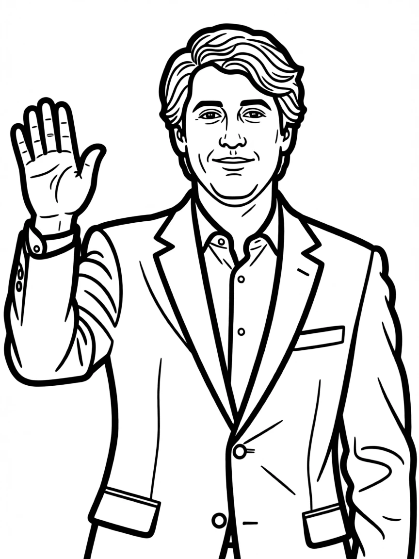 Justin Trudeau waving.