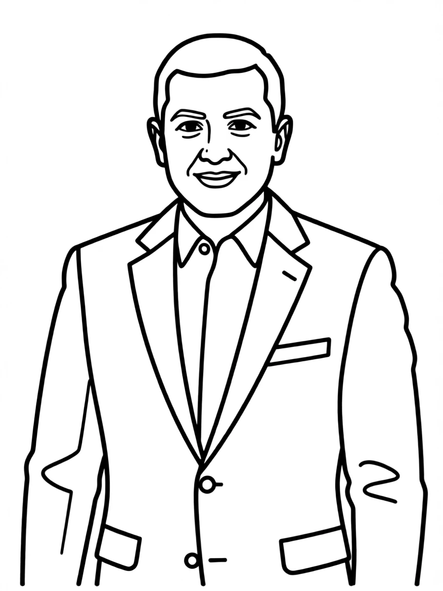 Volodymyr Zelenskyy in a simple drawing.