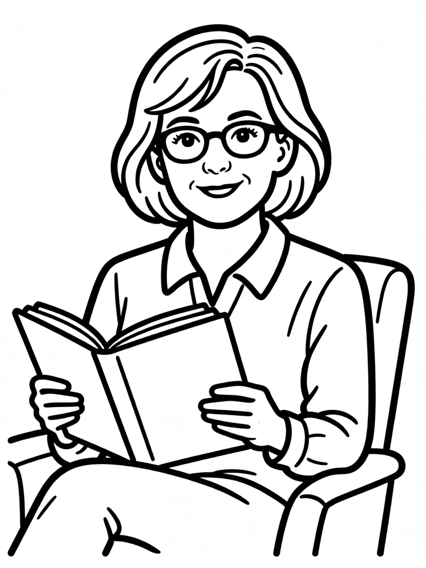 J.K. Rowling with a book.
