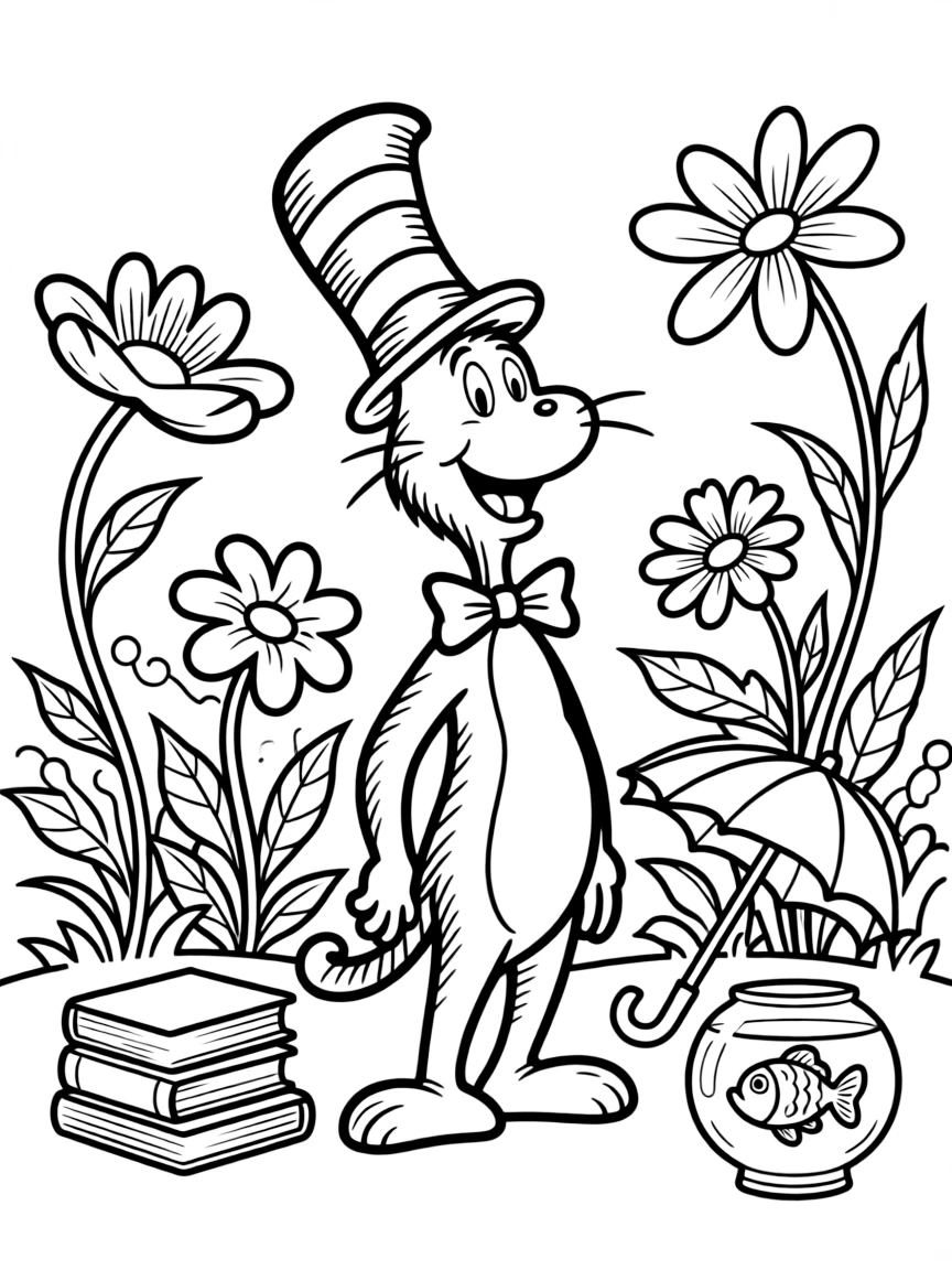 Dr. Seuss with a Cat in the Hat.