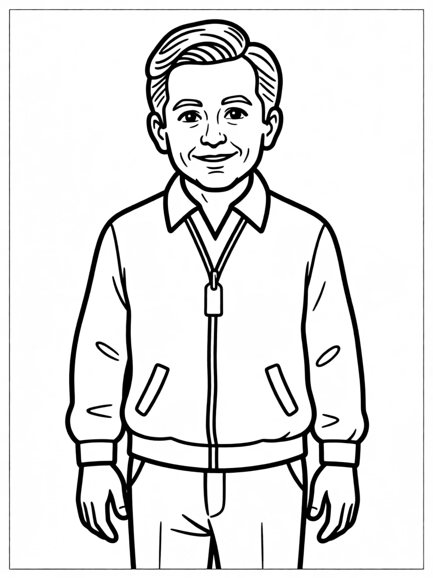 A simple drawing of Mr. Rogers with a sweater.