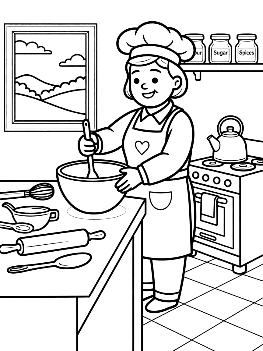 Julia Child cooking.