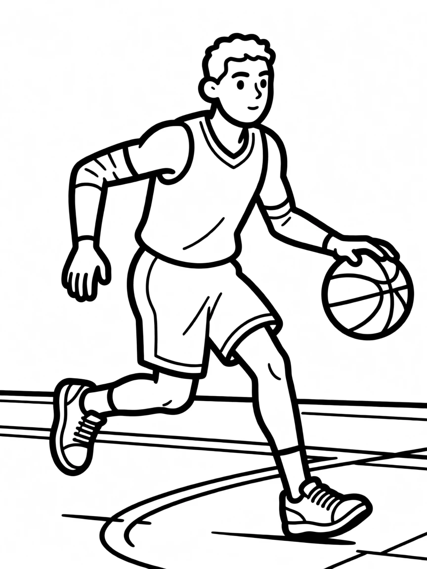 LeBron James dribbling a basketball.