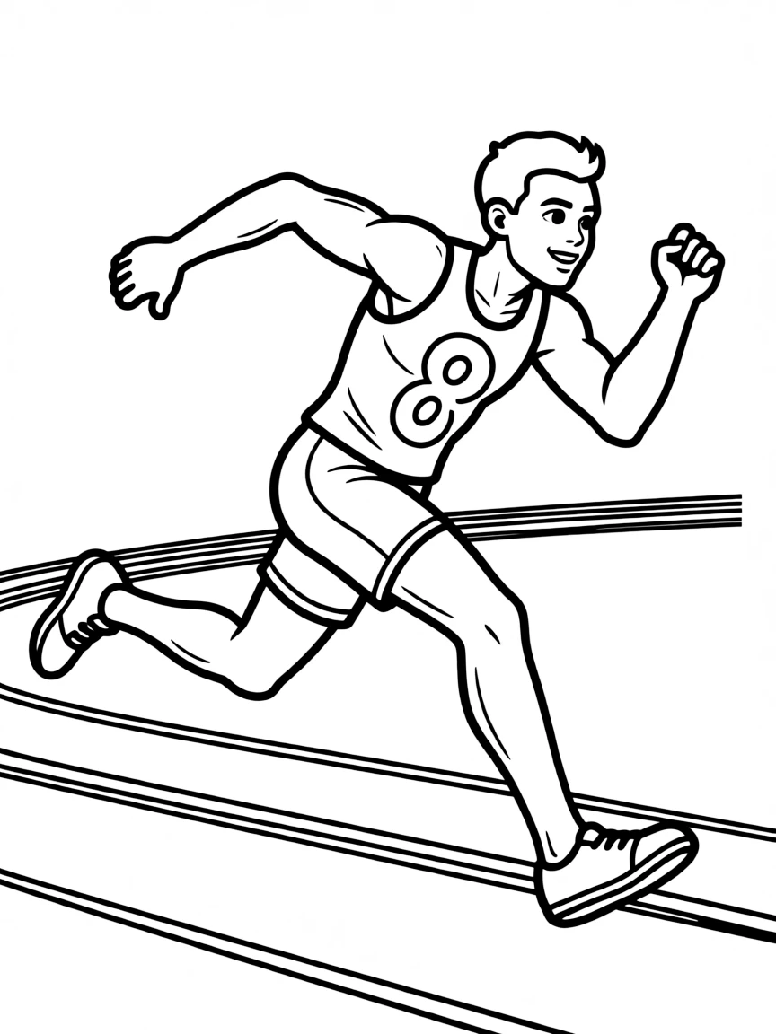 Usain Bolt running fast.