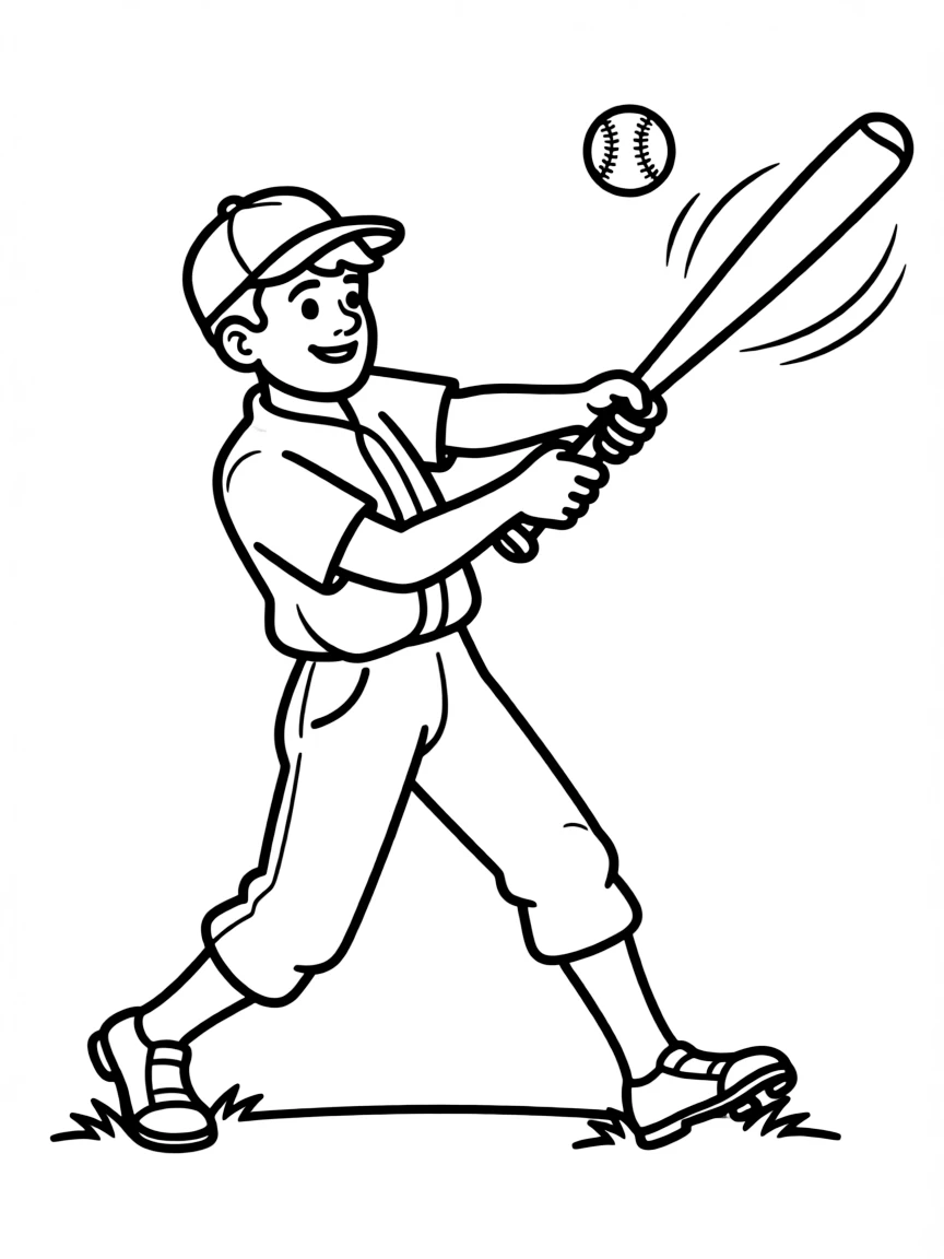 Babe Ruth swinging a bat.