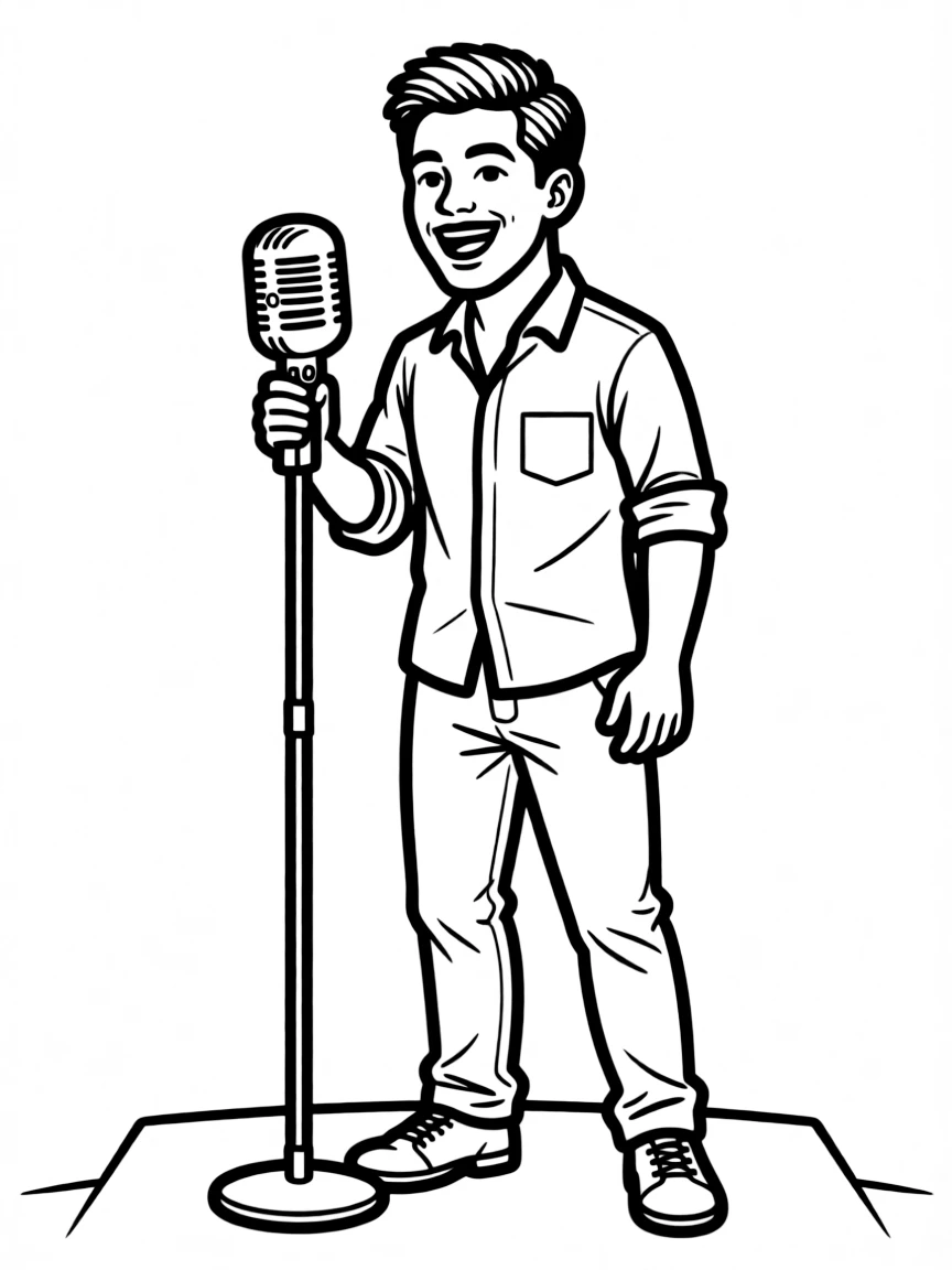 Lin-Manuel Miranda with a microphone.