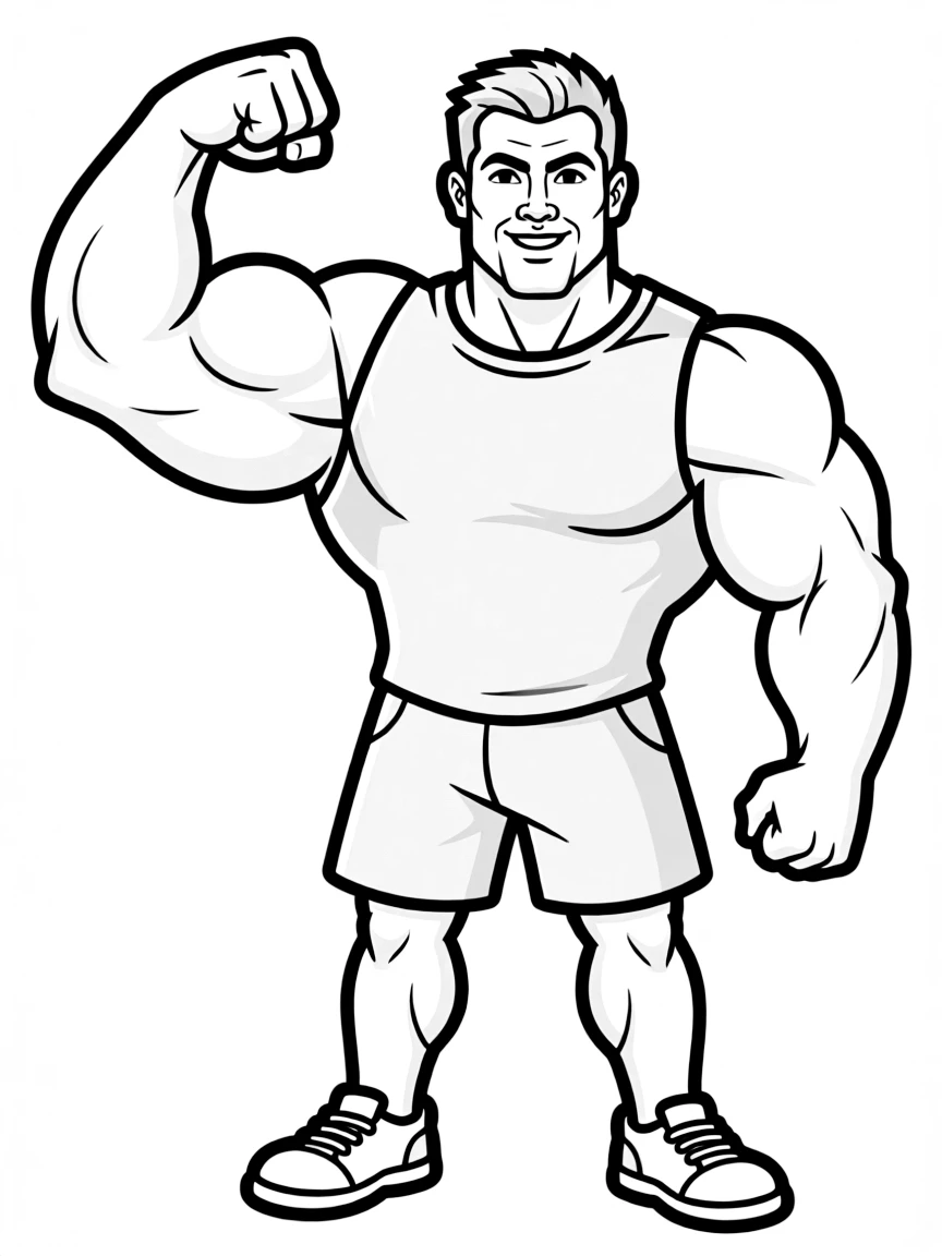 Dwayne "The Rock" Johnson flexing a cartoon muscle.