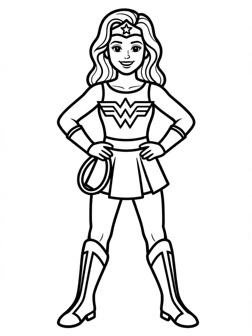 Gal Gadot posing as Wonder Woman.