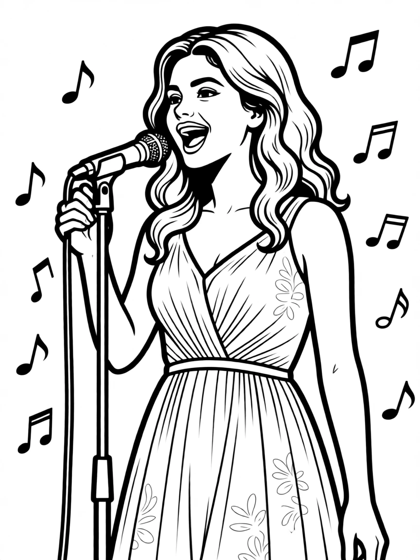 Selena Gomez singing.