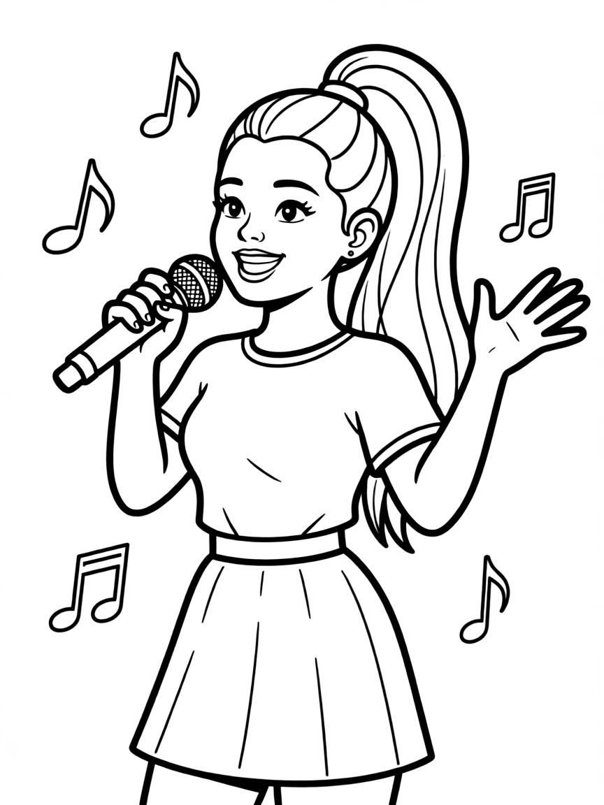 Ariana Grande singing.