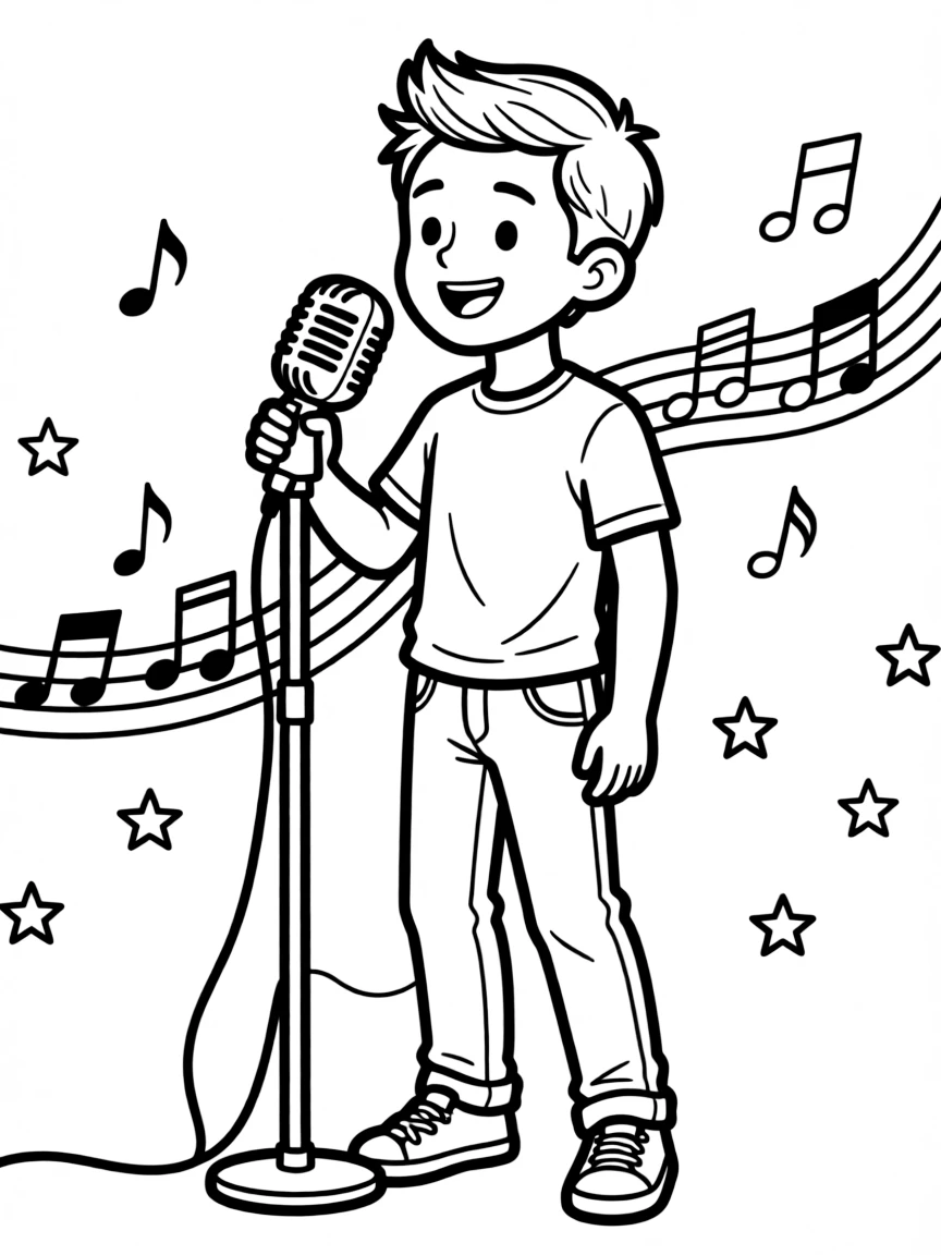 Justin Bieber singing.