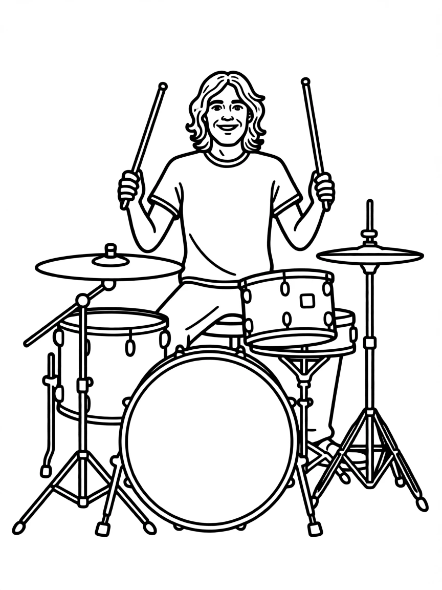 Dave Grohl playing drums.
