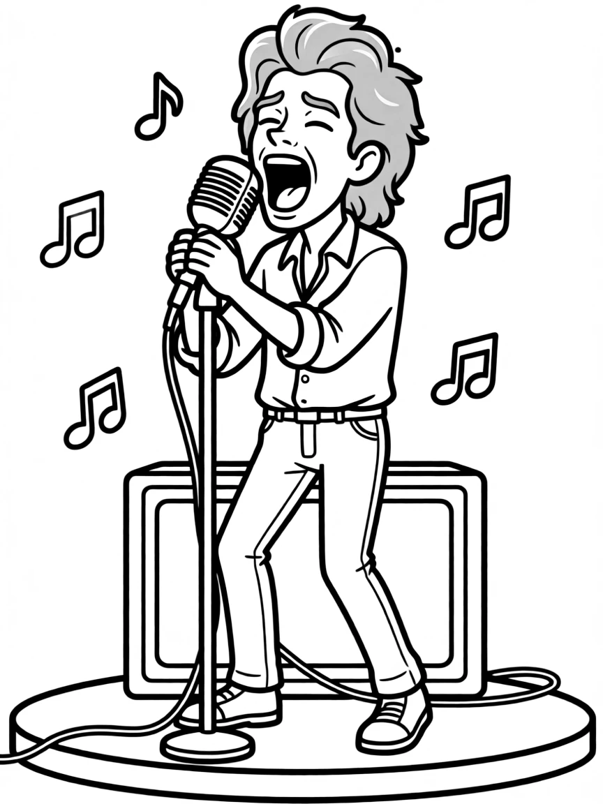 Mick Jagger singing.