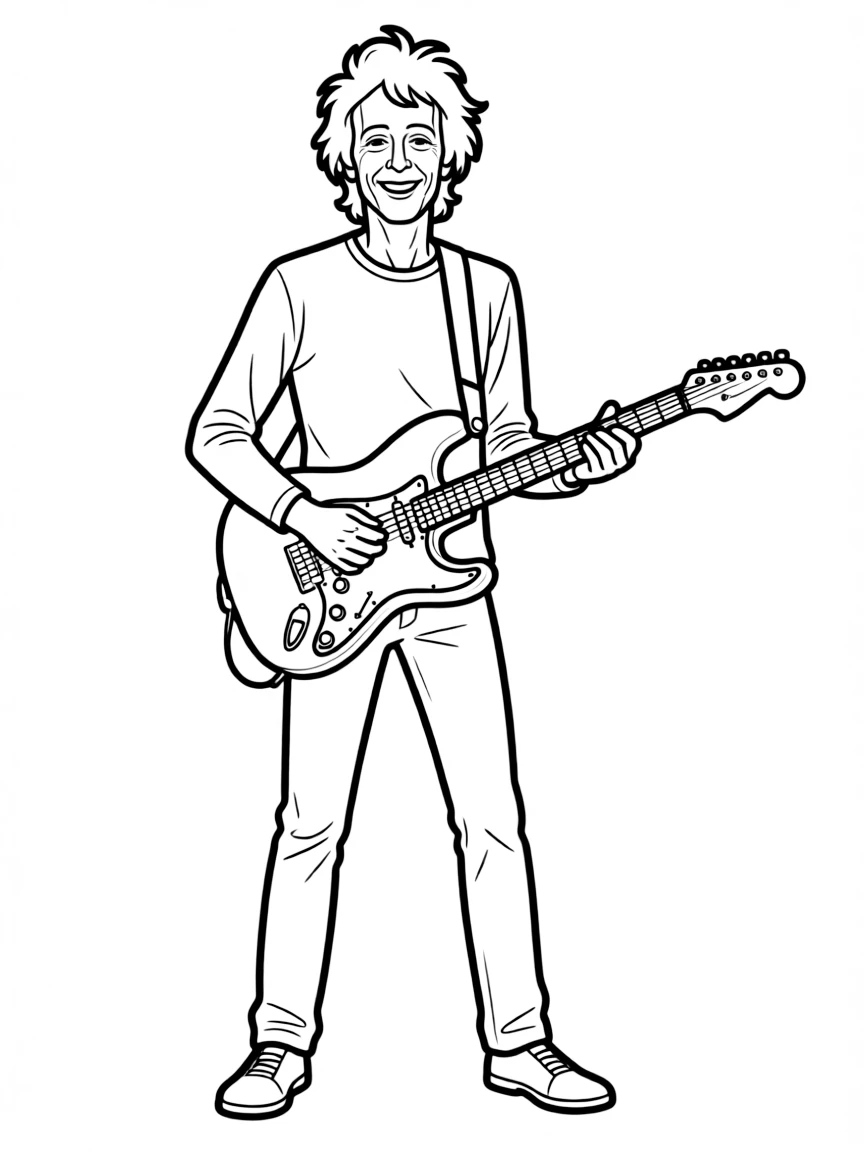 Keith Richards playing guitar.