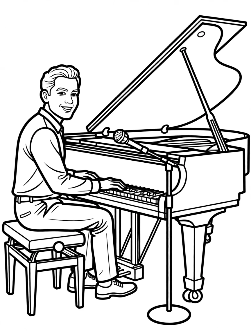 John Legend playing piano.