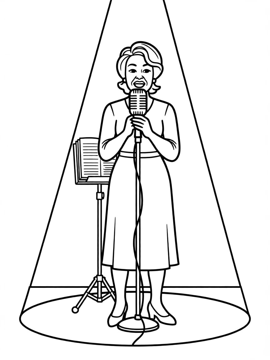 Aretha Franklin singing.