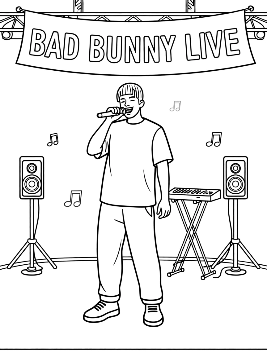 Bad Bunny singing.