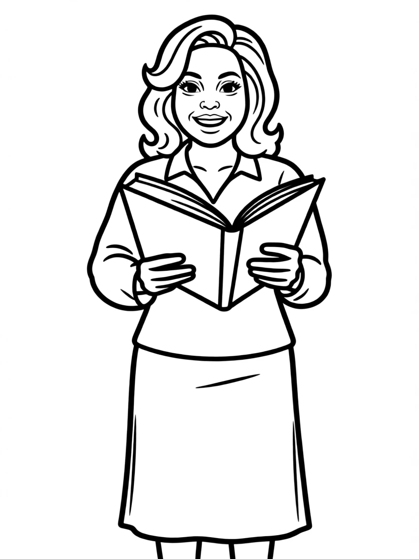 Oprah Winfrey holding a book and smiling.