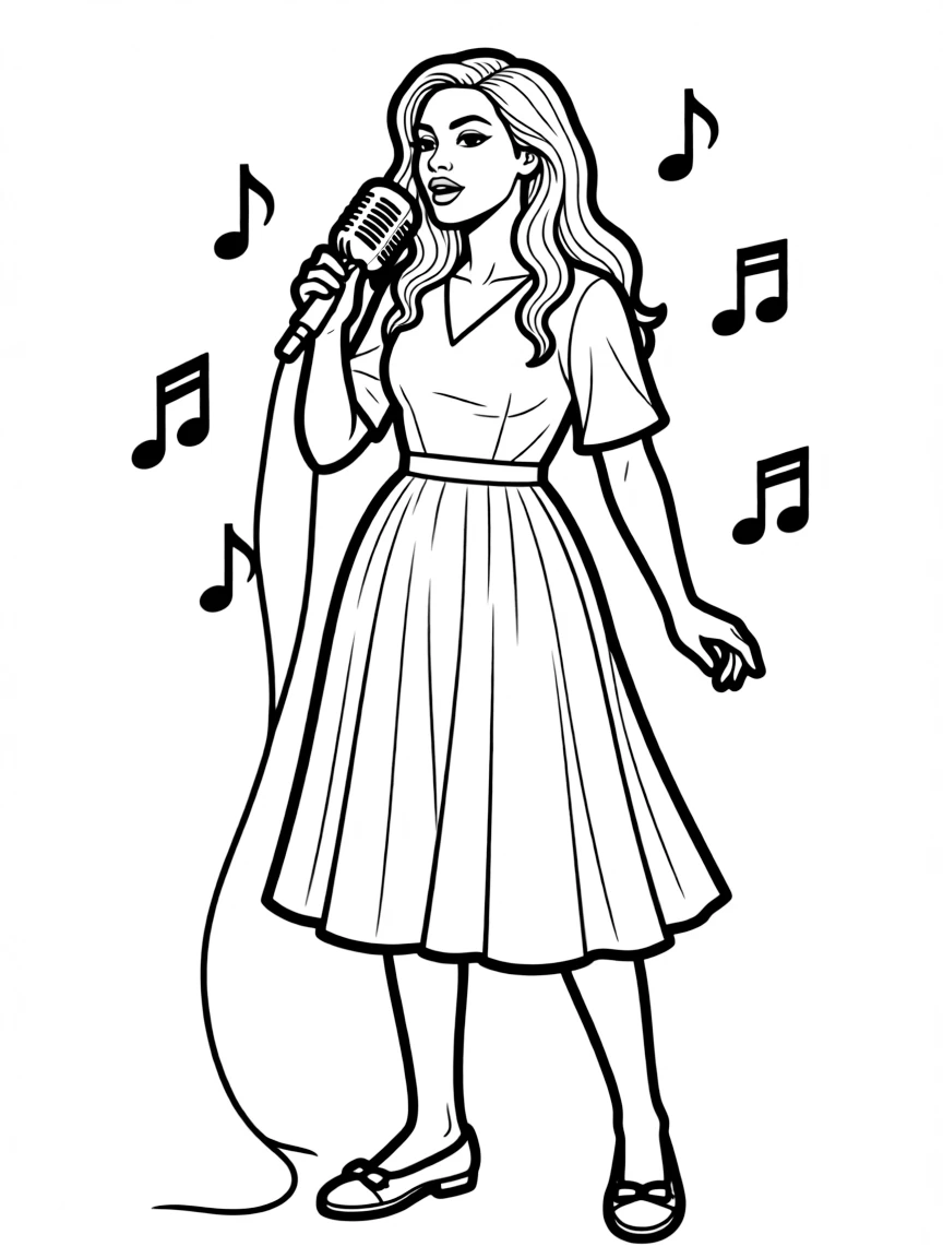 Beyoncé with a microphone.