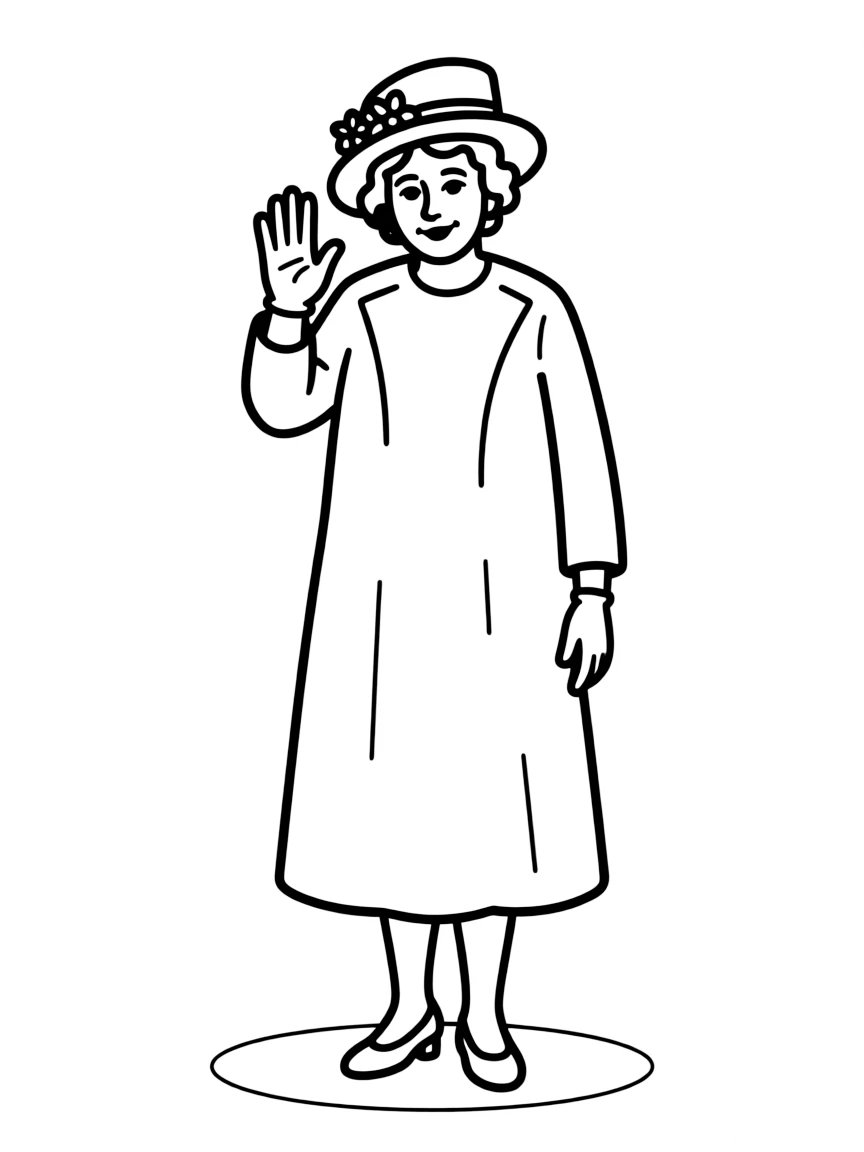 Queen Elizabeth II waving.