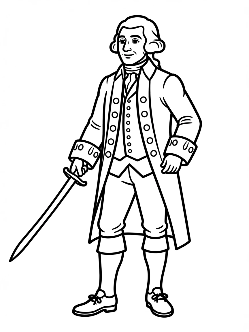 George Washington with his sword.