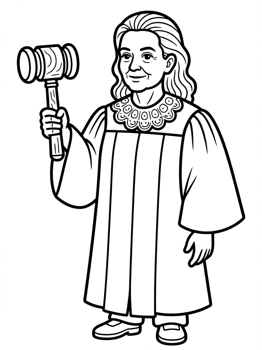 Ruth Bader Ginsburg with a gavel.