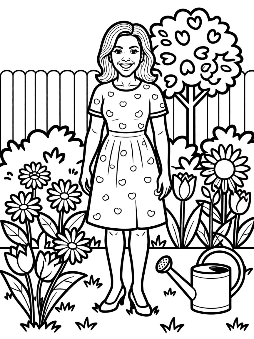 Michelle Obama in a garden.