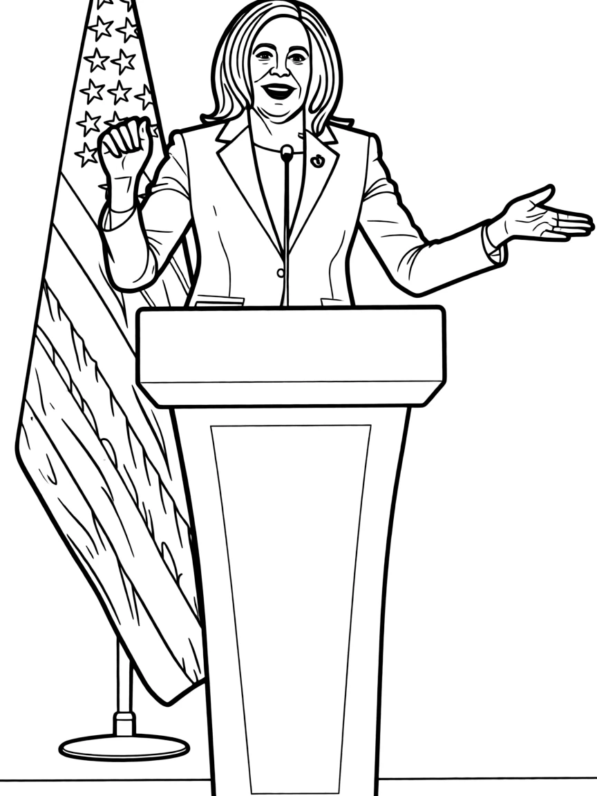Kamala Harris giving a speech.