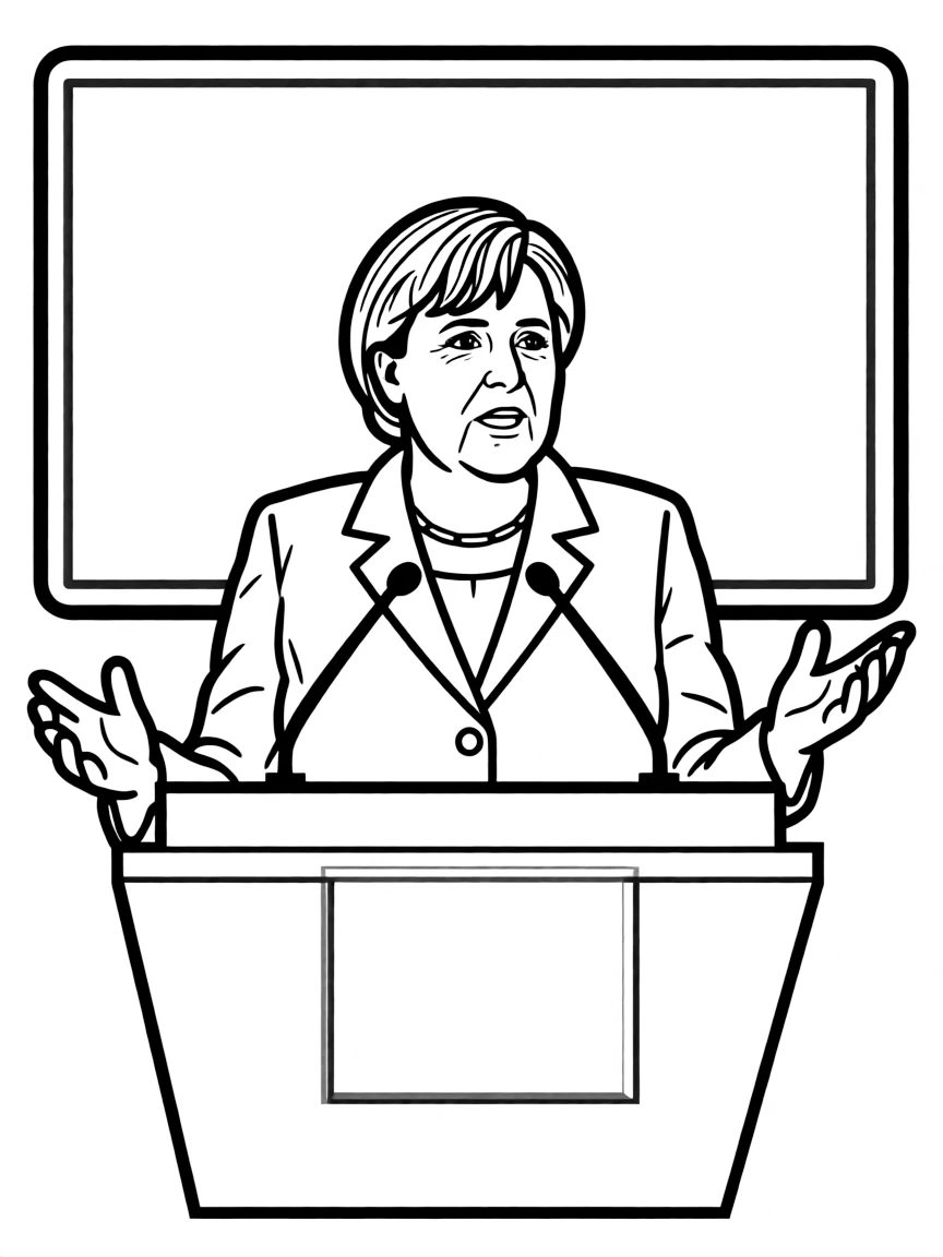 Angela Merkel giving a speech.