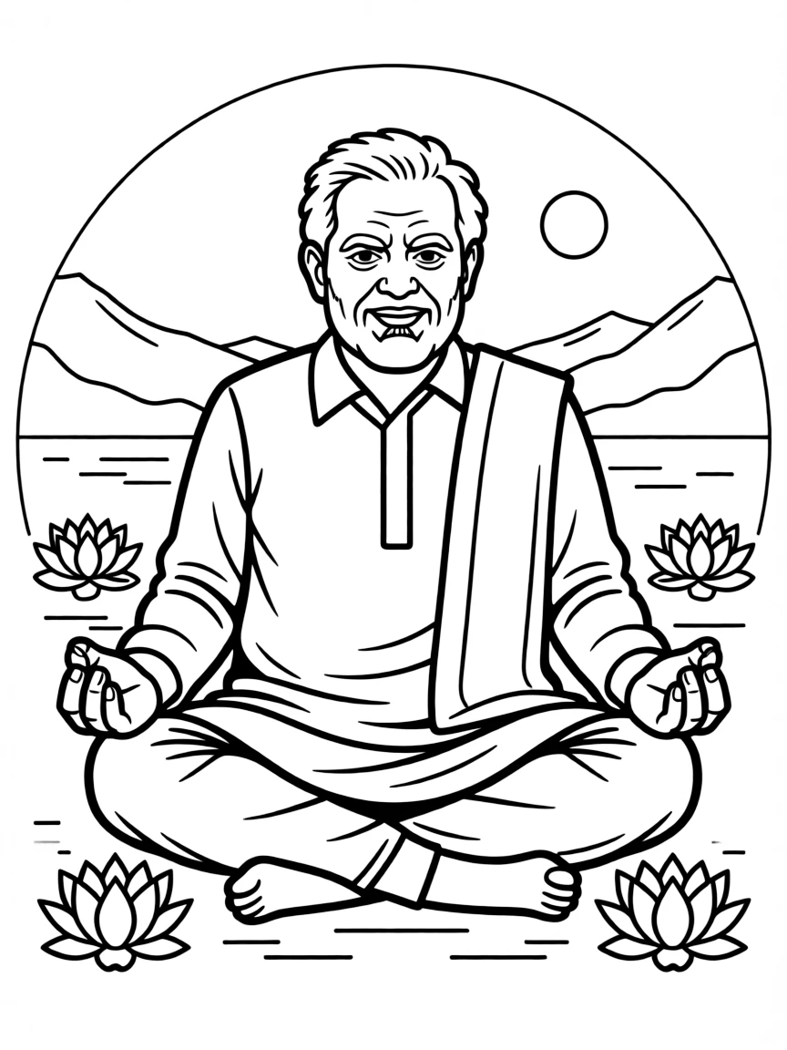 Narendra Modi meditating.