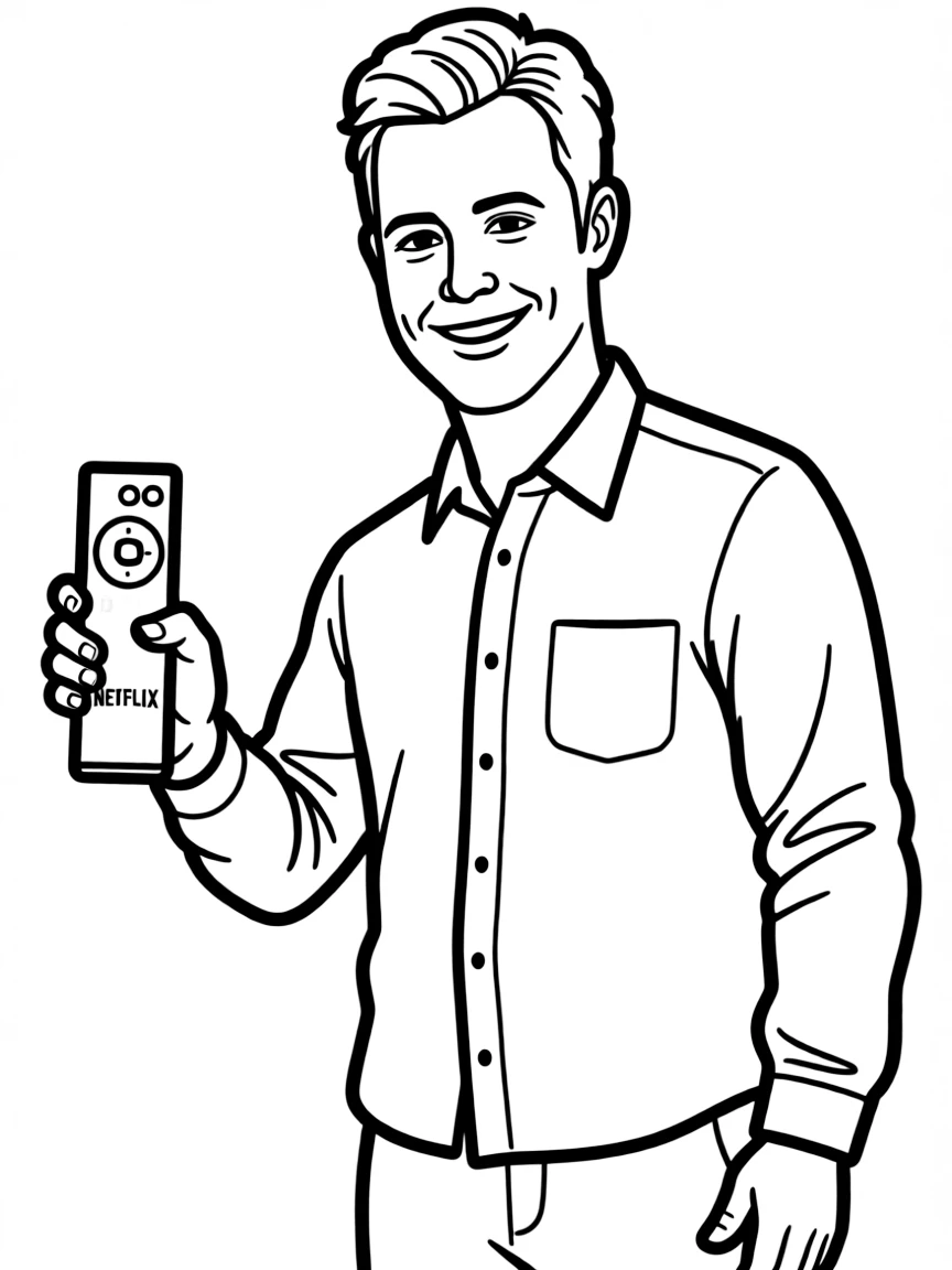 Reed Hastings with a Netflix remote.