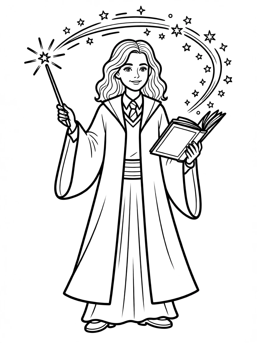 J.K. Rowling with a magic wand.