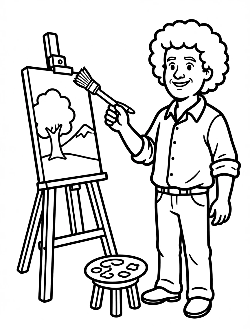 Bob Ross with a paintbrush.