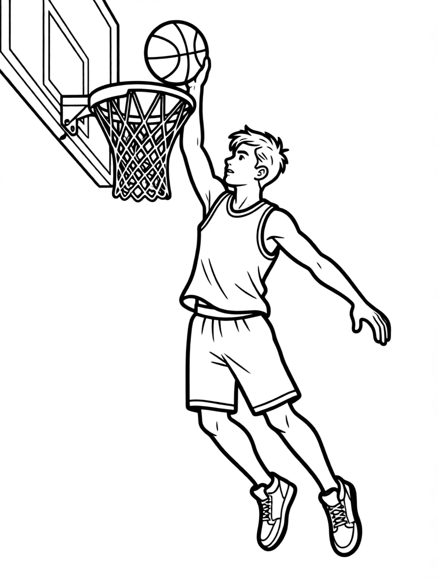 LeBron James dunking a basketball.