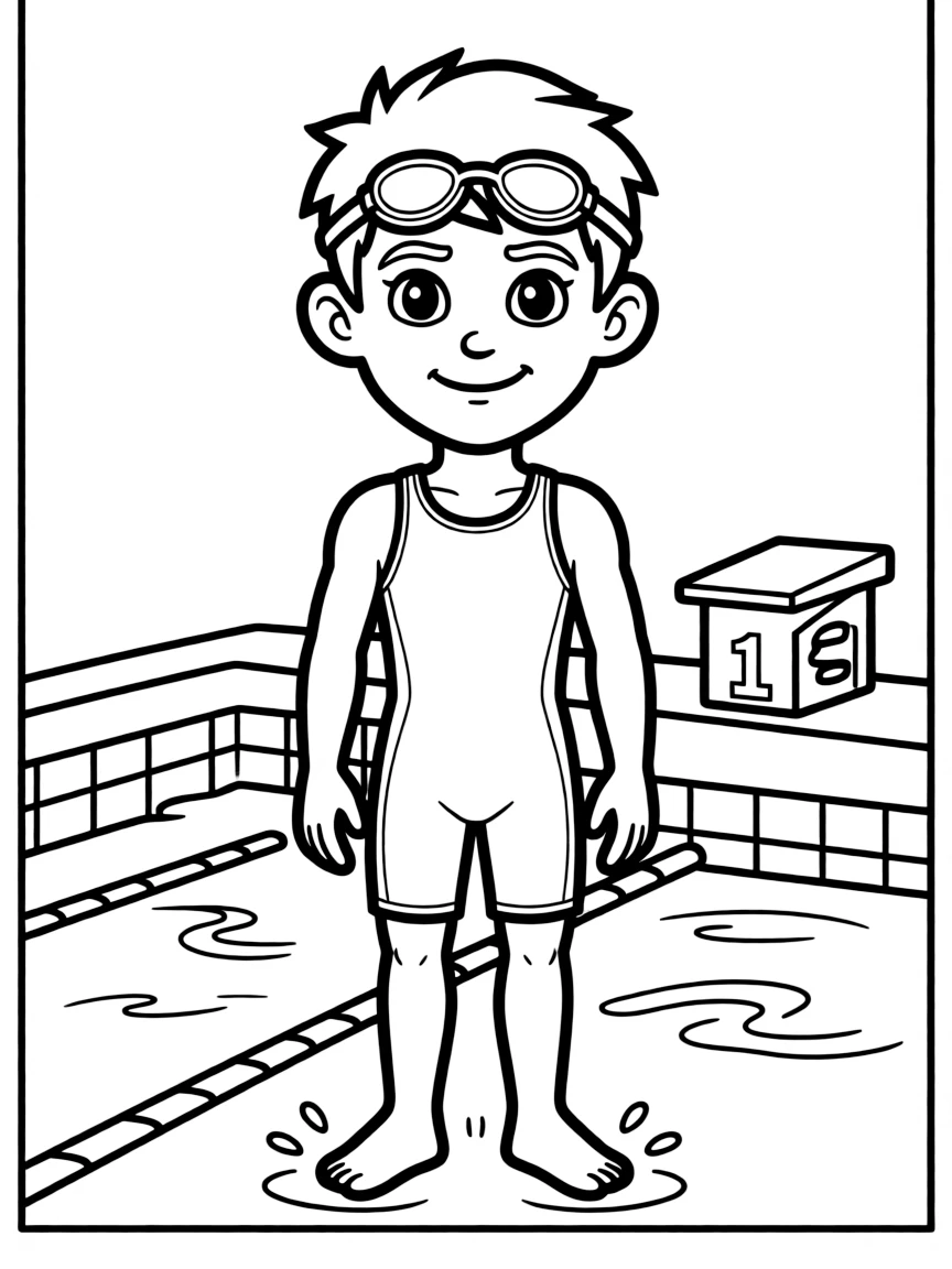Michael Phelps with swimming goggles.