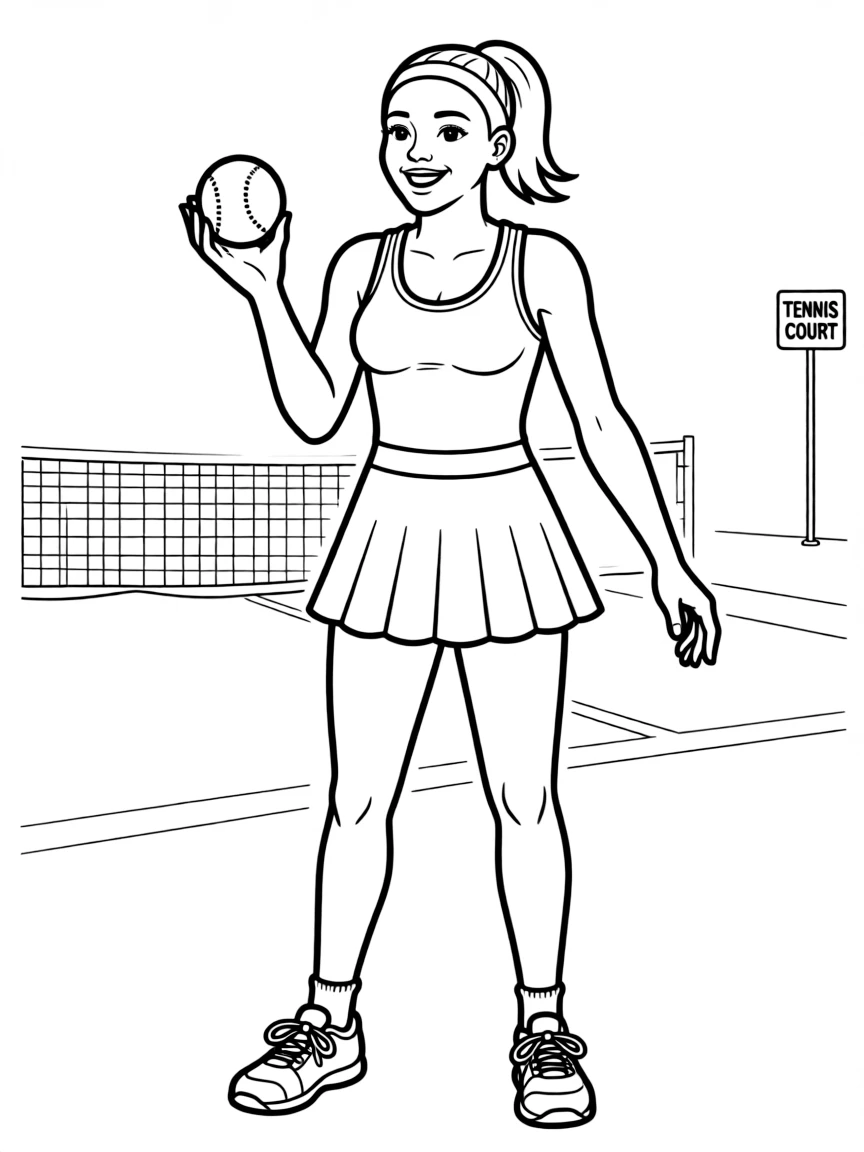 Venus Williams with a tennis ball.