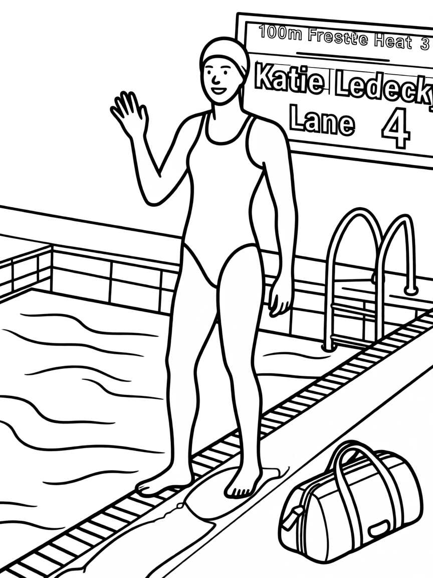 Katie Ledecky with a swim cap.