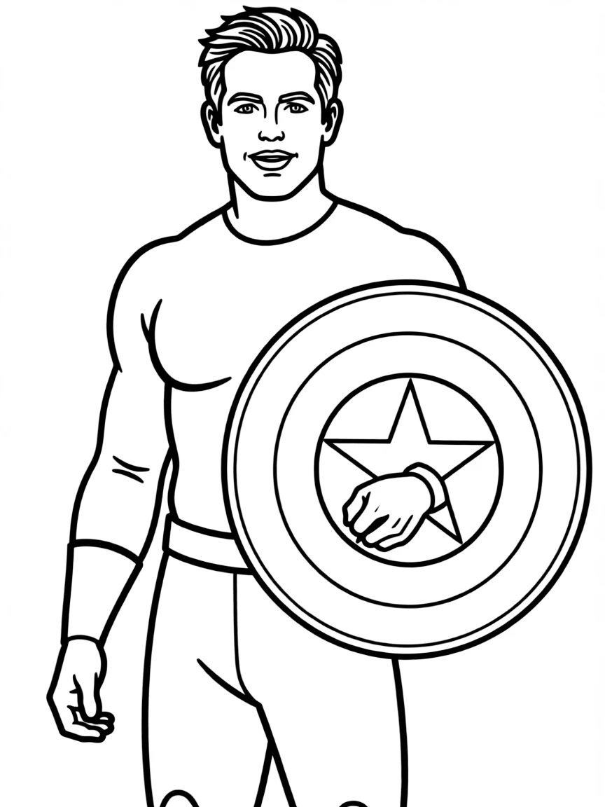 Chris Evans holding a shield.