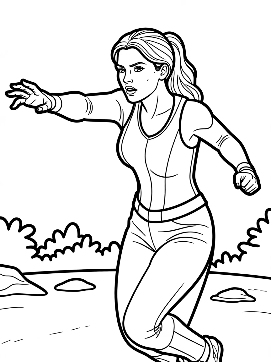 Scarlett Johansson in action.