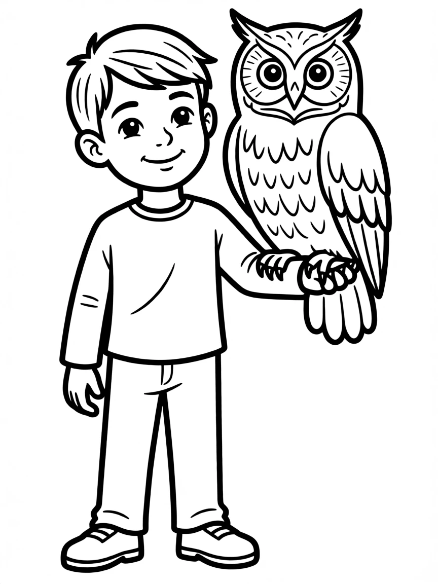 Daniel Radcliffe with his owl.