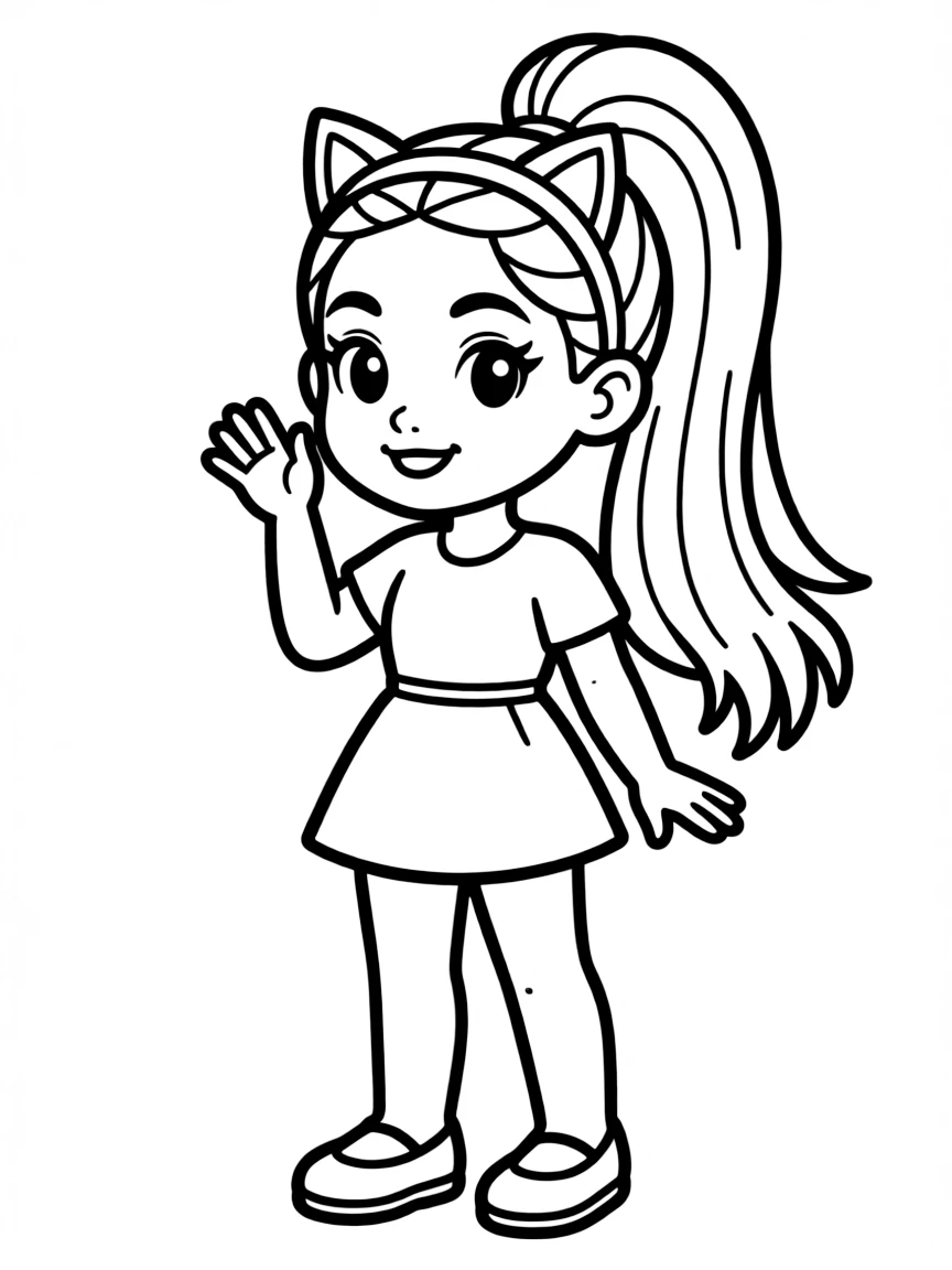 Ariana Grande with cat ears.