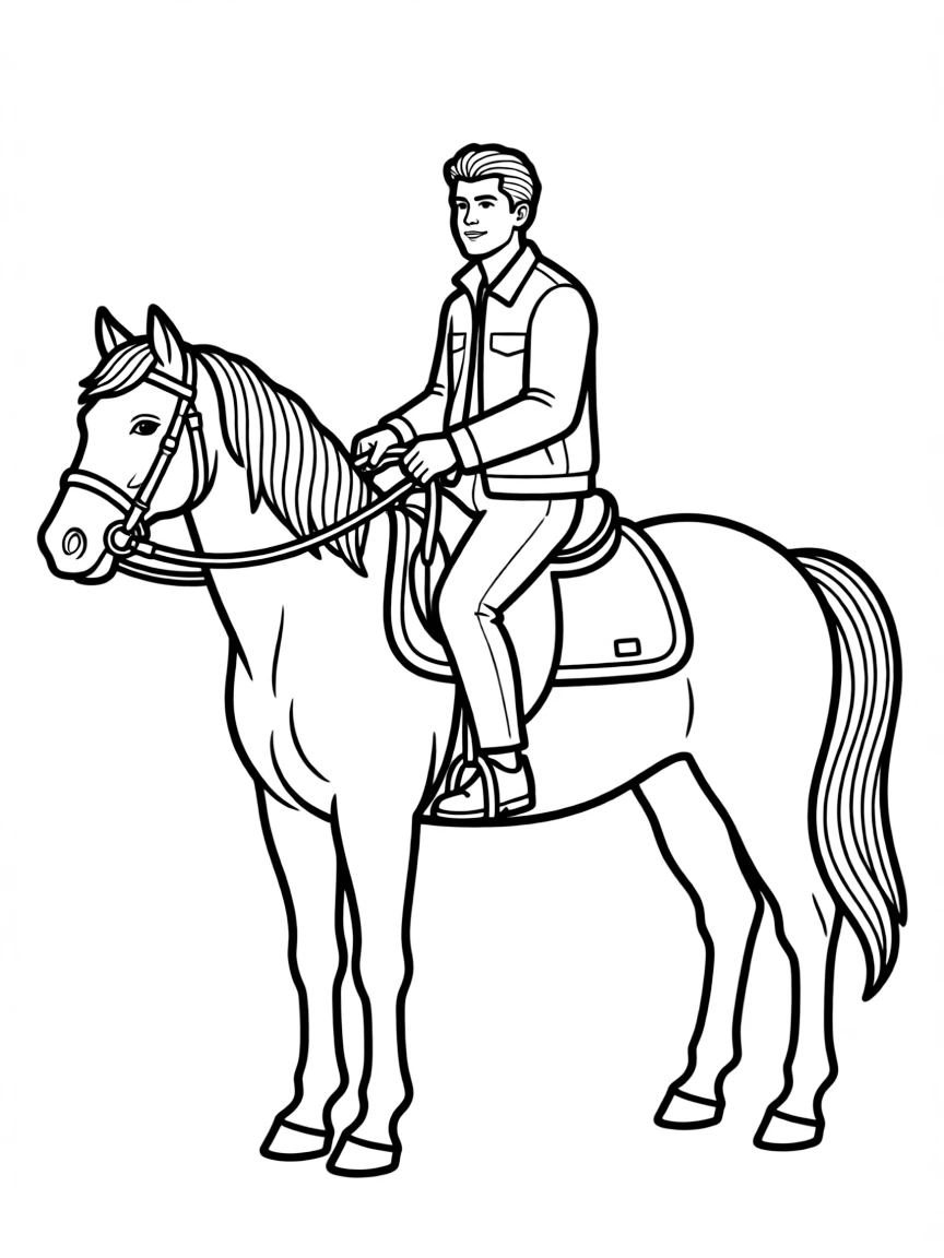 Lil Nas X riding a horse.