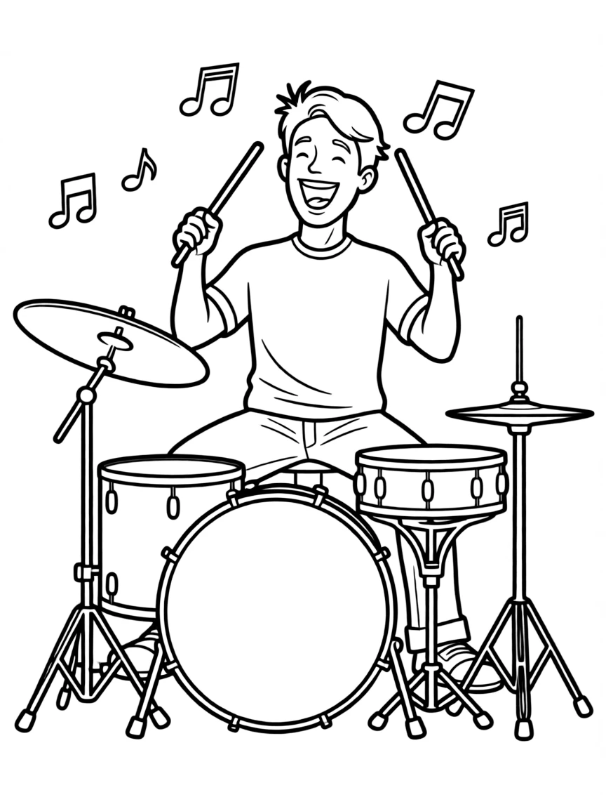 Dave Grohl playing drums loudly.
