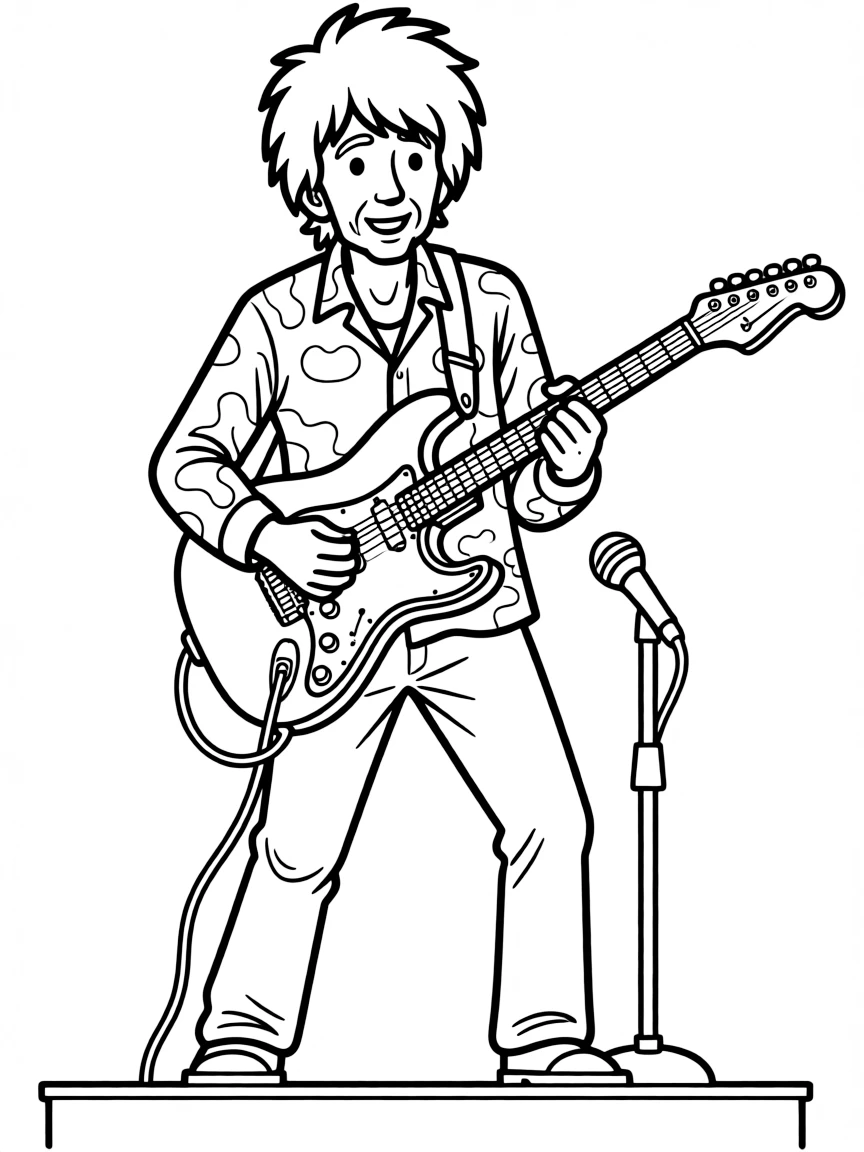 Keith Richards playing a guitar solo.